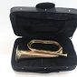 Queen Brass Bugle Brass With Bugle Instrument W/Case Gold