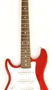 Left Handed Electric Guitar 1/2 Size (34 Inch) Red w/Pocket Amp - Image 2