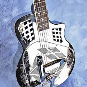Imperial Royall Trifecta Engraved Tricone Cutaway Brass Body Resonator Guitar - Image 2