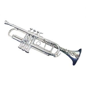 Queen Brass Top Grade Quality Beautifully Crafted Flat Silver Trumpet