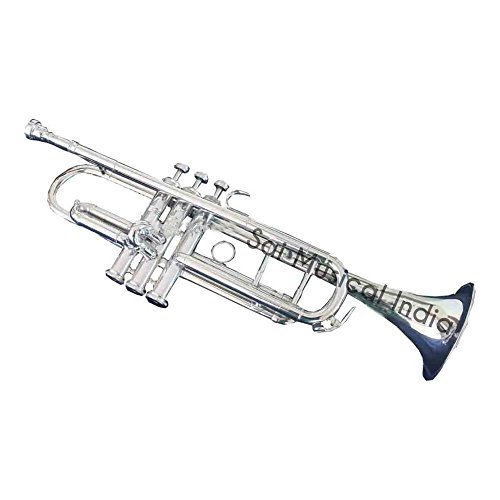 Queen Brass Top Grade Quality Beautifully Crafted Flat Silver Trumpet