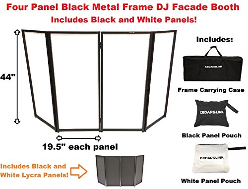 CedarsLink DJ Event Facade White/Black Scrim Metal Frame Booth
