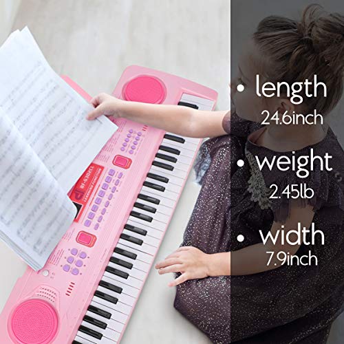 WOSTOO 61 Key Piano Keyboard – Portable Electronic Kids Keyboard with Microphone & Teaching Functions