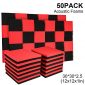 50 Pack Acoustic Panels Soundproof Studio Foam for Walls Sound Absorbing Panels