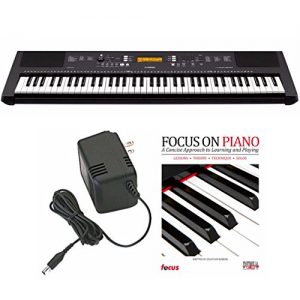 Yamaha 76-Key Portable Keyboard with Power Adapter and Focus Piano Book