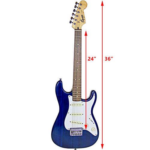 Squier by Fender Short Scale (24") Stratocaster - Transparent Blue Bundle