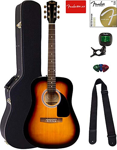 Fender Dreadnought Acoustic Guitar - Sunburst Bundle