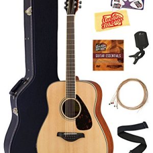 Yamaha 12-String Solid Top Folk Acoustic Guitar - Natural Bundle