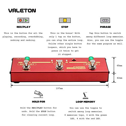 Valeton Dapper Looper Mini USB Storage Loop Station Looping Recording Guitar