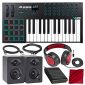 Alesis VI25 25-Key USB/MIDI Keyboard Controller with Samson Studio Monitors