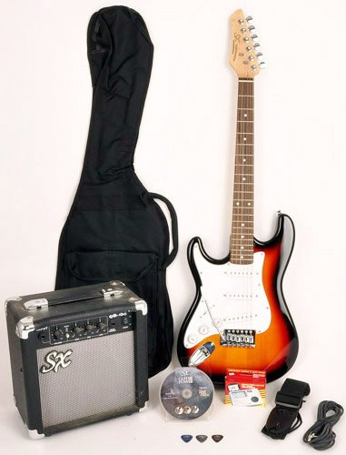 Left Handed 3/4 Size Beginner Electric Guitar Package Sunburst
