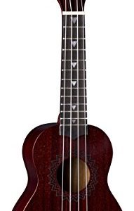 Luna Vintage Mahogany Soprano Ukulele, Red Satin - Image 2