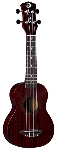 Luna Vintage Mahogany Soprano Ukulele, Red Satin