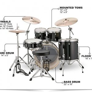 Ludwig Element Evolution 5-Piece Drum Set Black Sparkle - Image 2