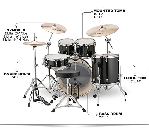 Ludwig Element Evolution 5-Piece Drum Set Black Sparkle