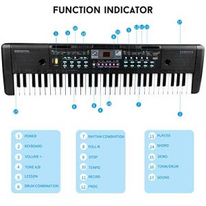 61 Keys Keyboard Piano, Electronic Digital Piano with Built-In Speaker - Image 3