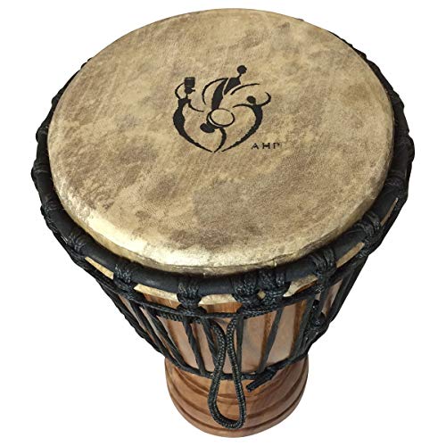 Classic Heartwood Djembe Drum - 9"x 18", Hand-carved, Solid-wood