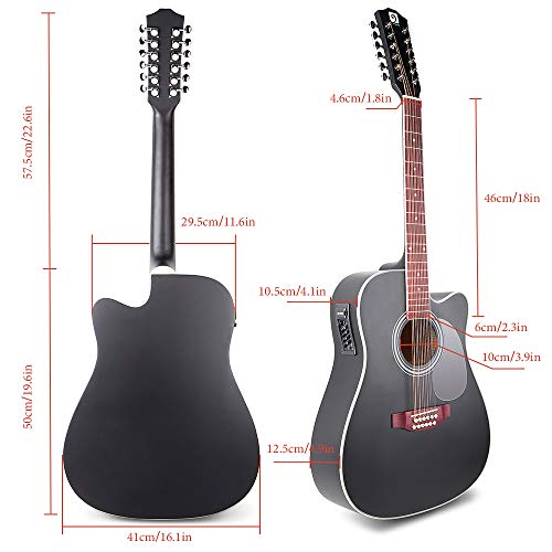 Harmony Unleashed: Vangoa 12 Strings Acoustic Electric Cutaway Guita