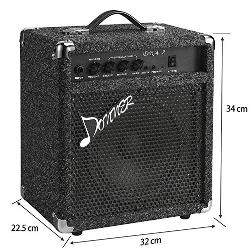 Compact 25W Donner DBA-2 Bass Guitar Amplifier for Practice and Street Performances 🎸