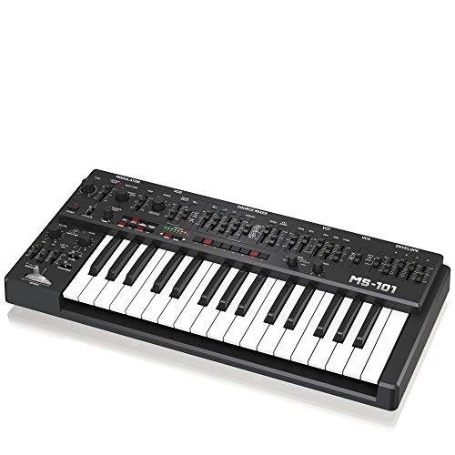 Behringer MS-1BK Monophonic Synthesizer - Authentic 3340 Analog Oscillator, Classic Sound Performance, 32-Step Sequencer, and Arpeggios