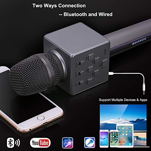 Upgraded Wireless Bluetooth Karaoke Microphone with Controllable LED Light - Your Portable Karaoke Speaker for Vibrant Celebrations!