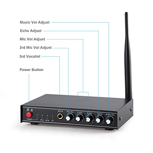 UHF Wireless Microphone System,Frunsi Dual Dynamic Cordless Handheld