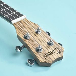 Caramel CB104 Baritone Acoustic Electric Ukulele – Zebra Wood with Truss Rod & 3-Band EQ - Image 4