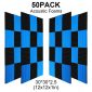 50 Pack All -Black/Blue Acoustic Panels Studio Foam Wedges