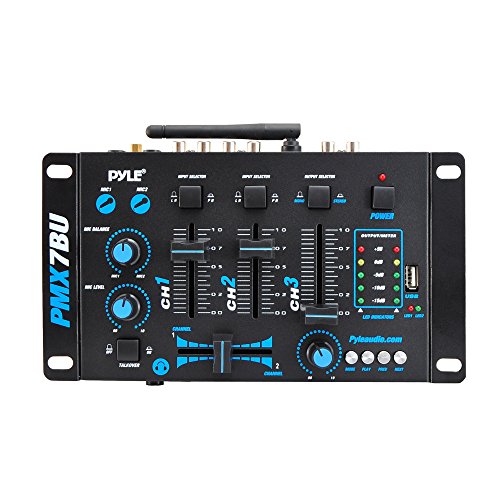 Wireless DJ Audio Mixer - 3 Channel Bluetooth Compatible DJ Controller