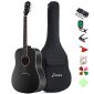 Donner Black Beginner Acoustic Guitar Full Size