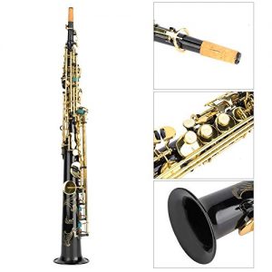 Soprano Saxophone, Black Golden Button Brass Tube B Flat Soprano - Image 3