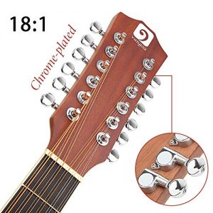 Vangoa 12 String Acoustic Guitar Cutaway, Spruce Top & Mahogany Sides - Image 4