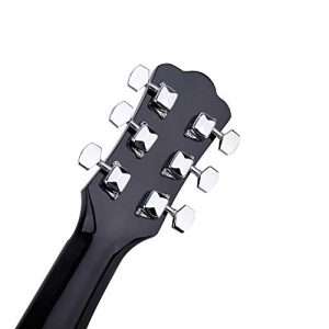 Beginner Acoustic Guitar 40 Inch Cutaway Mahogany Black Guitar Bundle - Image 4
