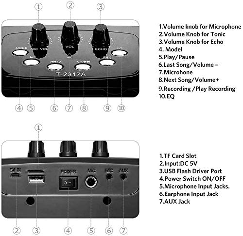 Portable PA Speaker System - Bluetooth Speaker with Microphone, All-in-One Karaoke Machine and Voice Amplifier for Ultimate Party and Karaoke Experience