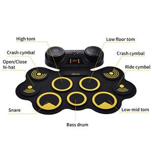 Asmuse Portable Electric Drum Set 9 Pads Built-in Dual Speaker Portable - Image 3