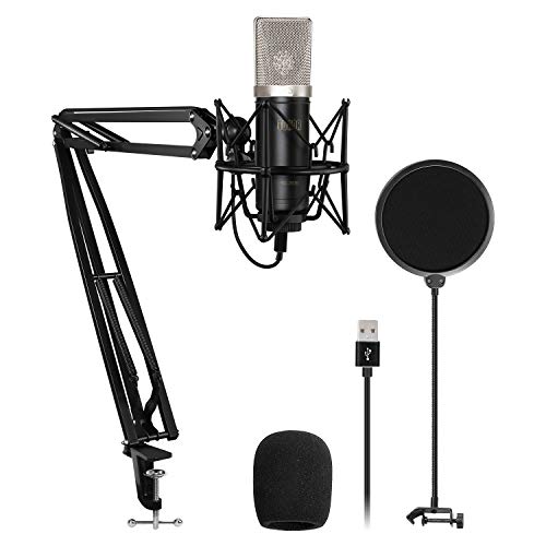 Cardioid Condenser Microphone Kit - Professional USB Mic for Podcasting ...