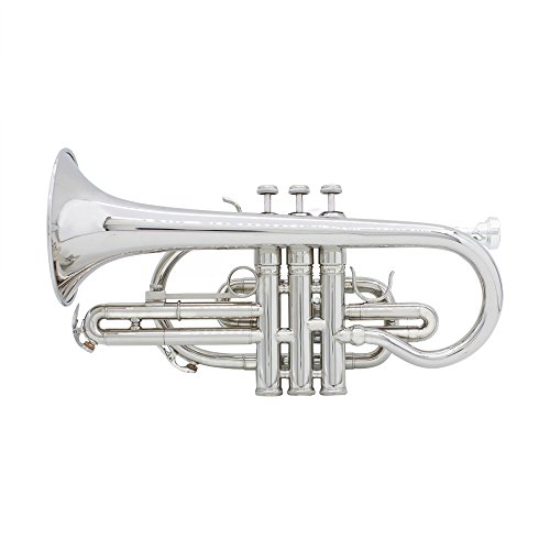 Professional Bb Flat Cornet Brass Instrument with Carrying Case Gloves Cleaning Cloth Brushes