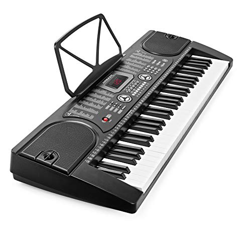 Hamzer 61-Key Digital Music Piano Keyboard – Portable Electronic Keyboard with Microphone & Learning Stickers