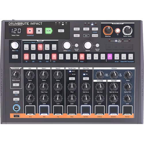 Arturia DrumBrute Impact Drum Machines with Microfiber