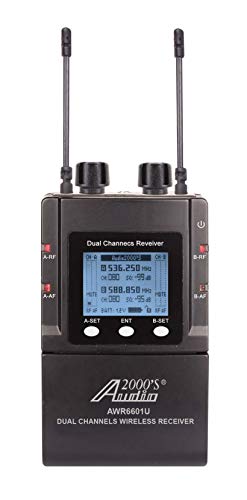 Audio2000'S AWM6601U Dual-Channel Wireless System – Headset, Lavalier, & Guitar Mic for DSLR, YouTube, Podcast & More