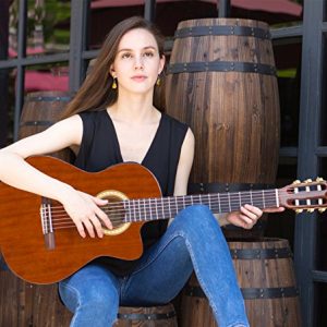WINZZ Nylon-string Classical Guitar 39 Inches Electric Build-in Pickup Cutaway - Image 2