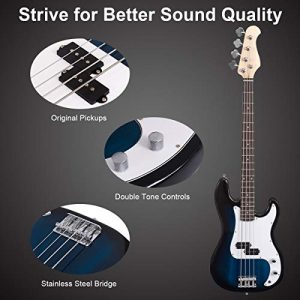 Safstar Electric Bass Guitar Full Size 4 Strings with Amp Cord Strap Carrying Bag - Image 4