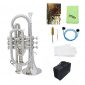 Professional Bb Flat Cornet Brass Instrument with Carrying Case Gloves Cleaning Cloth Brushes