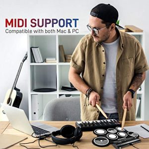 Pyle Electronic Roll Up MIDI Drum Kit W/ 9 Electric Drum Pads - Image 3