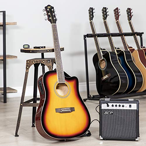 Best Choice Products 41in Full Size Acoustic Electric Cutaway Guitar Set