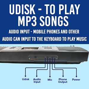 QMG 61 Key Digital Electronic Keyboard Piano with Dust Cover - Image 4