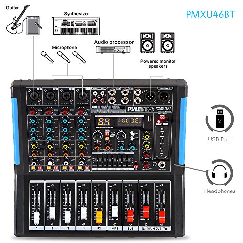 4-Channel Bluetooth Studio Audio Mixer - DJ Sound Controller Interface