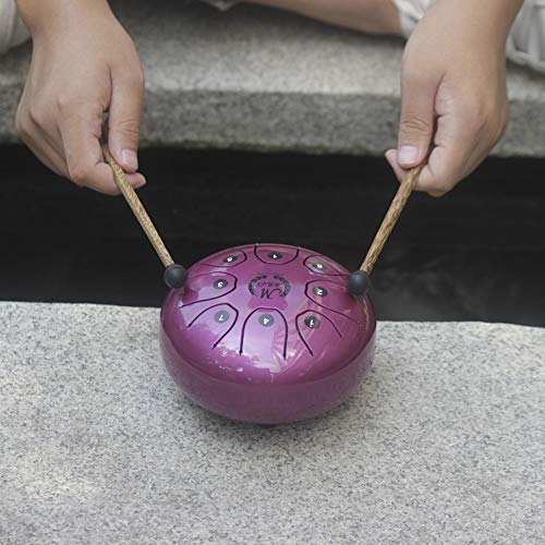 5.5 Inch Mini Steel Tongue Drum with Musical Mallet and Travel Bag