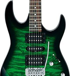 Ibanez 6 String Solid-Body Electric Guitar, Right, Transparent Green Burst