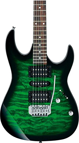 Ibanez 6 String Solid-Body Electric Guitar, Right, Transparent Green Burst